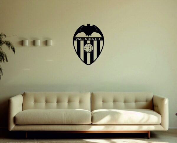 FONDO1 SSDECO.es | Cuadro Decorativo Valencia CF - 30x40 cm - Arte Minimalista en MDF Negro
