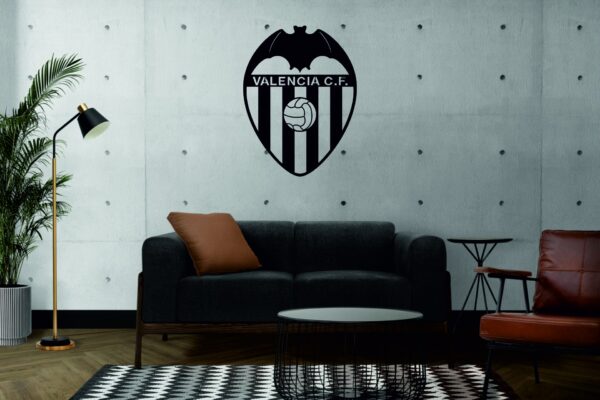 FONDO4 SSDECO.es | Cuadro Decorativo Valencia CF - 30x40 cm - Arte Minimalista en MDF Negro