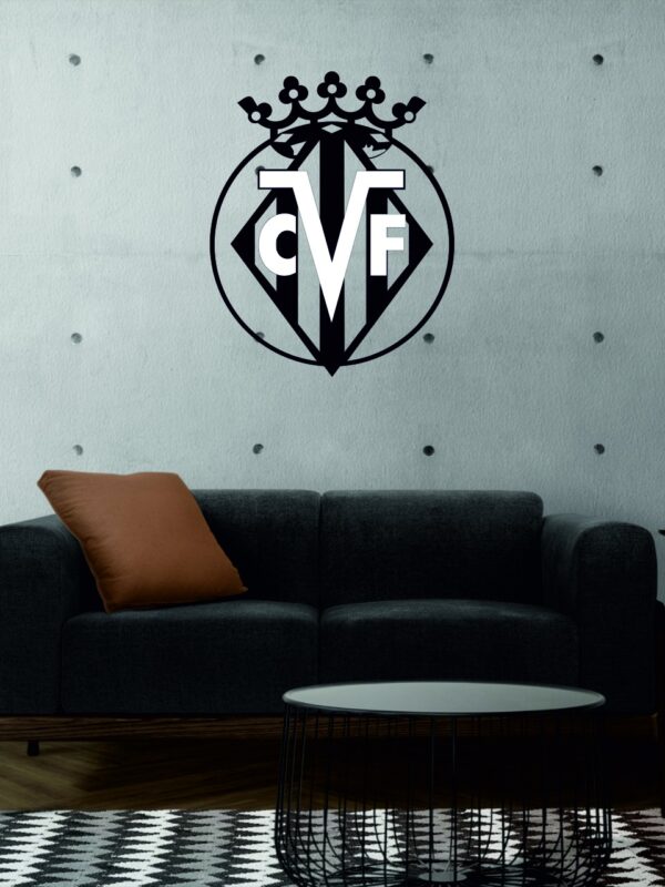 SSDECO.es | Cuadro Decorativo Villarreal CF  - 30x37 cm - Arte Minimalista en MDF Negro 2 Capas